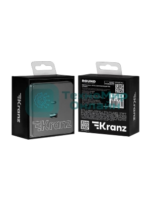 Розетка Kranz ROUND USB-A+Type-C 3А с функцией быстрой зарядки титан