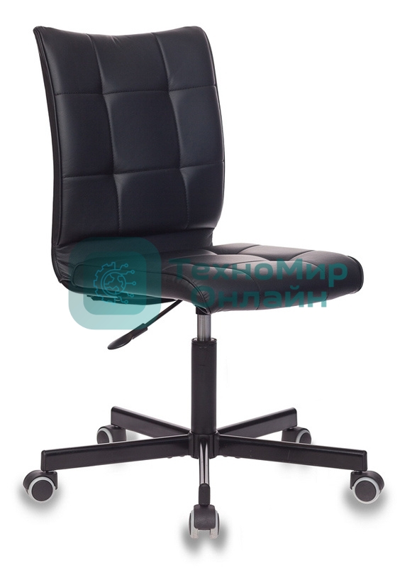 Кресло Бюрократ CH-330M/BLACK черный, экокожа, 120 кг, механизм качания, без подлокотников