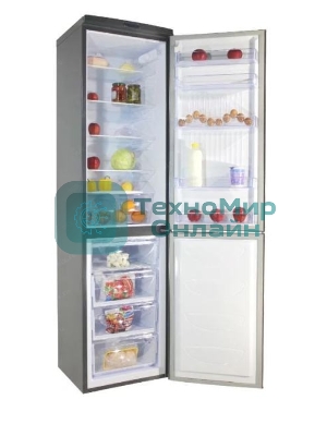 Холодильник DON R-299 G графит зеркальный двухкамерный 259/140л морозилка снизу