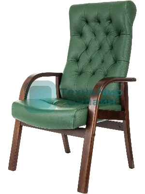 Кресло Бюрократ T-9928WALNUT-CF зеленый, кожа