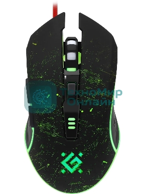 Мышь проводная Defender Draglen GM-907 черный, 7200 dpi, USB, кнопки - 6