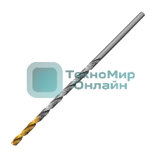 Сверло спиральное по металлу Denzel 3,5 х 112 мм, Р6М5, Golden Tip, удлиненное, 2 шт.