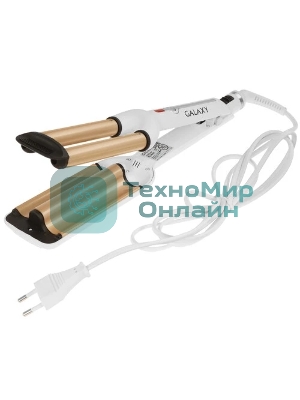 Щипцы для завивки волос Galaxy Line GL4602 белый, 16 мм, 200 °C, 1 режим