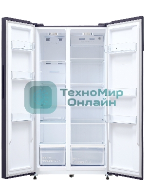 Холодильник LEX LSB530BlID wind черный стекло двухкамерный 283/183л морозилка слева, Total No Frost, Side by Side