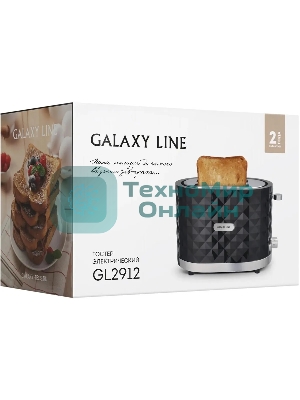 Тостер Galaxy Line GL 2912, черный, пластик, 1200 Вт