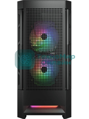 Компьютерный корпус Cougar Airface RGB Black, 2х140мм + 1x120мм ARGB Fan, ARGB Fan Hub, без БП, черный, ATX