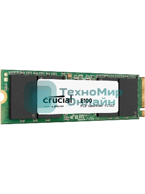 Накопитель SSD Crucial 2Tb E100 M.2 (PCIe 4x4, up to 5000/4000MBs, 3D NAND, NVMe, 100TbW, 22х80мм)