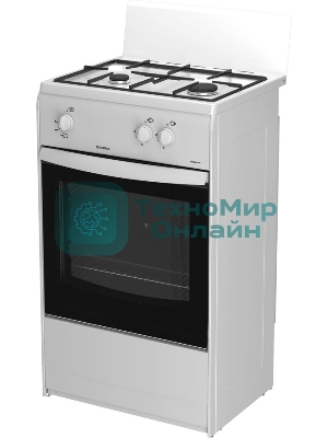 Плита газовая Darina 1AS GM 521 001 W белый/черный, конфорок 2 шт, духовка 45 л, 50 см x 85 см x 41 см