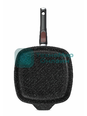 Сковорода-гриль квадратная 28 литая Индукция Гранит с/р