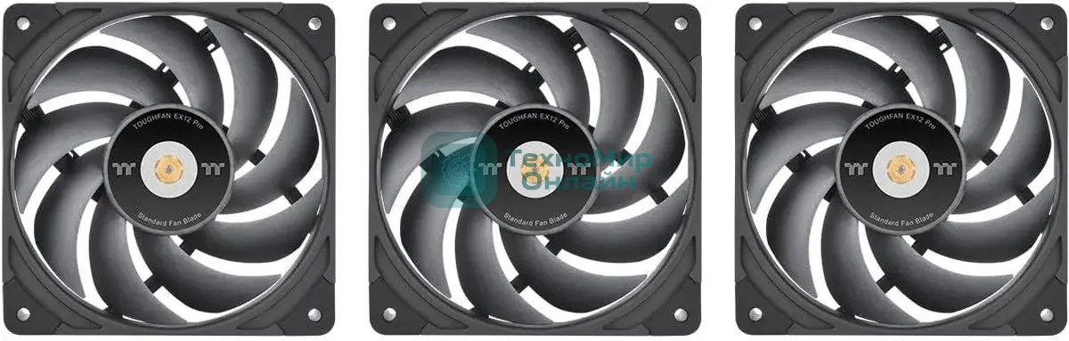 Вентилятор Thermaltake Toughfan EX14 Pro реверсивный 140x140x25mm черный 4-pin 31.6-34.1dB Ret (CL-F172-PL14BL-A)