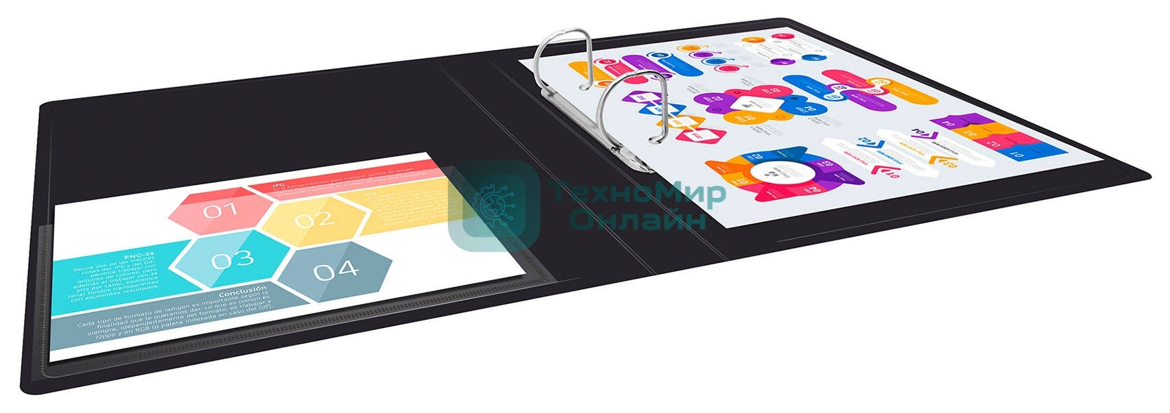 Папка на 2-х кольцах Silwerhof Perlen 271957-75 A4 1мм корешок 38мм, внутренний карман, с вставкой зеленый металлик