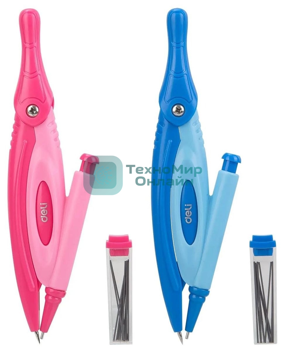 Циркуль Deli EG20002, в комплекте: набор грифелей