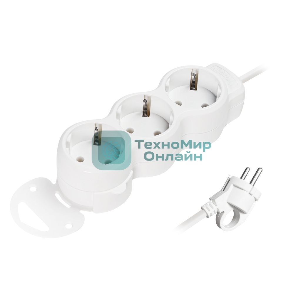 Удлинитель Smartbuy (SBE-16-3-1.5m-Z) 3 гн х 1,5 м белый