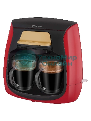 Кофеварка капельная Sencor SCE 2101RD красный, исп. кофе - молотый, 0.3 л. 500 Вт.