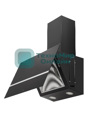 Вытяжка наклонная KRONA Bruna 600 S черный/серебристый, 59.5 см, 1300 куб. м/ч, 56 дБ