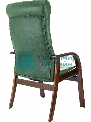 Кресло Бюрократ T-9928WALNUT-CF зеленый, кожа
