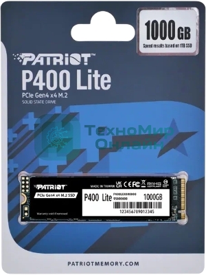 Накопитель SSD Patriot P400 Lite 1Tb M.2 2280 NVMe PCle 4.0 x4 R3500/W2700 TbW 560Tb 3D NAND with HS