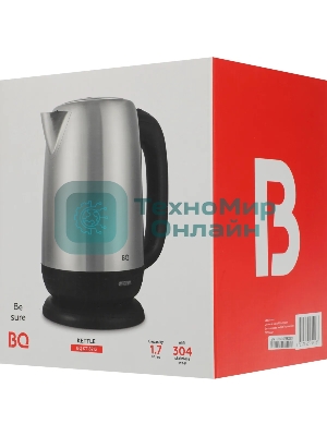 Чайник электрический BQ KT1821S черный/стальной, 2200 Вт, 1.7 л