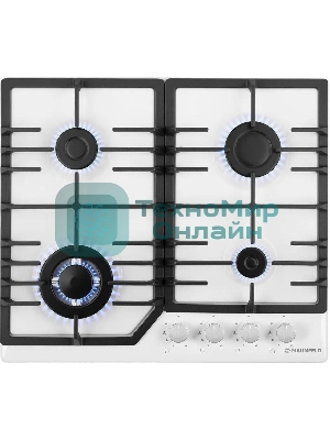 Газовая варочная панель Maunfeld EGHE.64.43CW/G, 4 конфорки, эмалированная сталь, белый