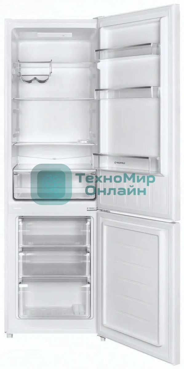 Холодильник Maunfeld MFF176SFW белый двухкамерный 187/75л морозилка снизу, ручная разморозка