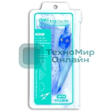Циркуль Deli E9598, корпус серый, в комплекте: линейка 15 см/транспортир/2 угольника