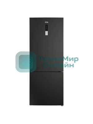 Холодильник Korting KNFC 72337 XN черный двухкамерный 324/108л морозилка снизу, No Frost