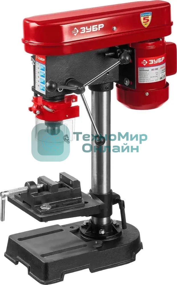 Станок сверлильный Зубр ЗСС-350 350 Вт, 2600 об/мин, 5 скоростей, патрон 13 мм