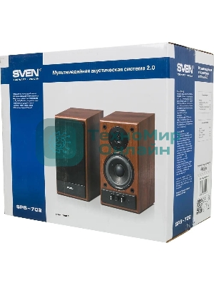 Акустическая система SVEN SPS-702 2.0 коричневый/орех 40Вт