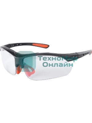 Очки защитные Patriot PPG-11 открытые, прозрачные, оранжевая окантовка, усиленные.
