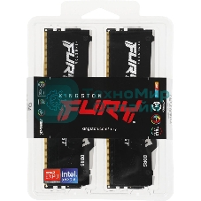 Оперативная память Kingston Fury Beast, DDR5, 32Gb (2x16 Gb), 6400 MHz, CL32, радиатор, RGB, черный