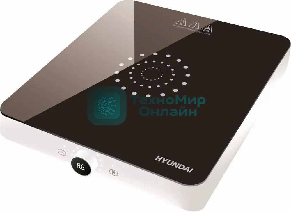 Плита настольная электрическая Hyundai HYC-0105 белый стеклокерамика