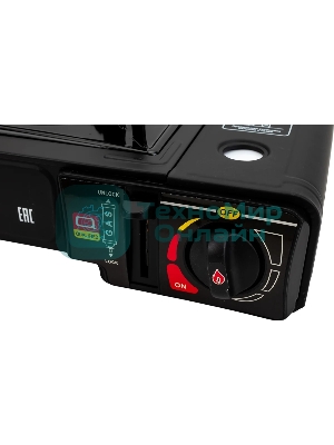 Плита настольная газовая Energy GS-300 чёрный, 2,5 кВт, газовая горелка, конфорки - 1, металл, поворотный регулятор