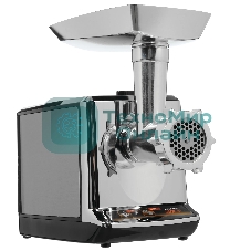 Мясорубка электрическая Sakura SA-6419BK Premium серебристый/черный, 2000 Вт, 2.0 кг/мин, реверс, защита от перегрузки, насадки - 2