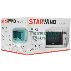 Микроволновая печь Starwind SMW5220 серебристый, 20 л, 700 Вт, переключатели - кнопки, поворотный механизм