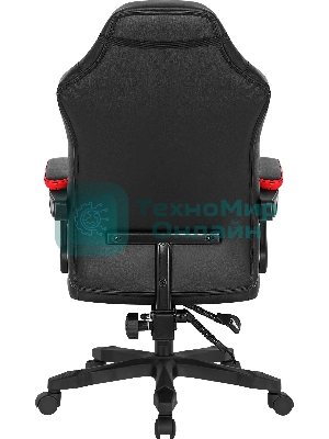 Кресло Defender CRUISER BLACK/RED черный/красный, экокожа, подставка для ног