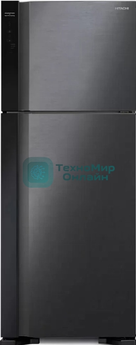 Холодильник Hitachi HRTN7489DFBBKCS черный инвертер двухкамерный инвертер 345/105л морозилка сверху, No Frost