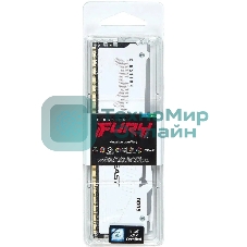 Оперативная память Kingston Fury Beast, DDR5, 16Gb (1x16Gb), 6400MHz, CL32, DIMM, с радиатором, RGb, белый