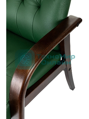 Кресло Бюрократ T-9928WALNUT-CF зеленый, кожа
