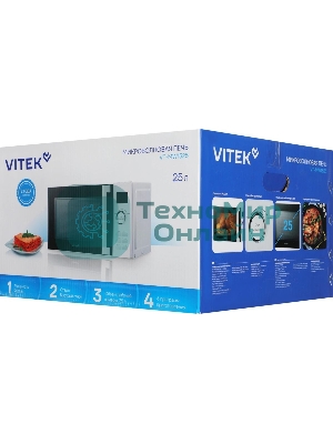 Микроволновая печь Vitek VT-MW1525 белый, 25 л, 900 Вт, переключатели - кнопки, поворотный механизм