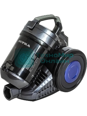 Пылесос Supra VCS-2410 синий/черный, 380/2200 Вт, уборка сухая, пылесборник контейнер, 1.5 л