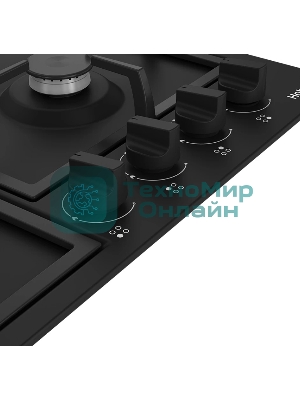 Газовая варочная поверхность Hotpoint HGMT 642 BL, независимая, черный