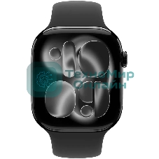 Умные часы Apple Watch Series 11 A3331 42мм OLED корп.черный Sport Band рем.черный разм.брасл.:140-190мм (MEQT4LW/A)