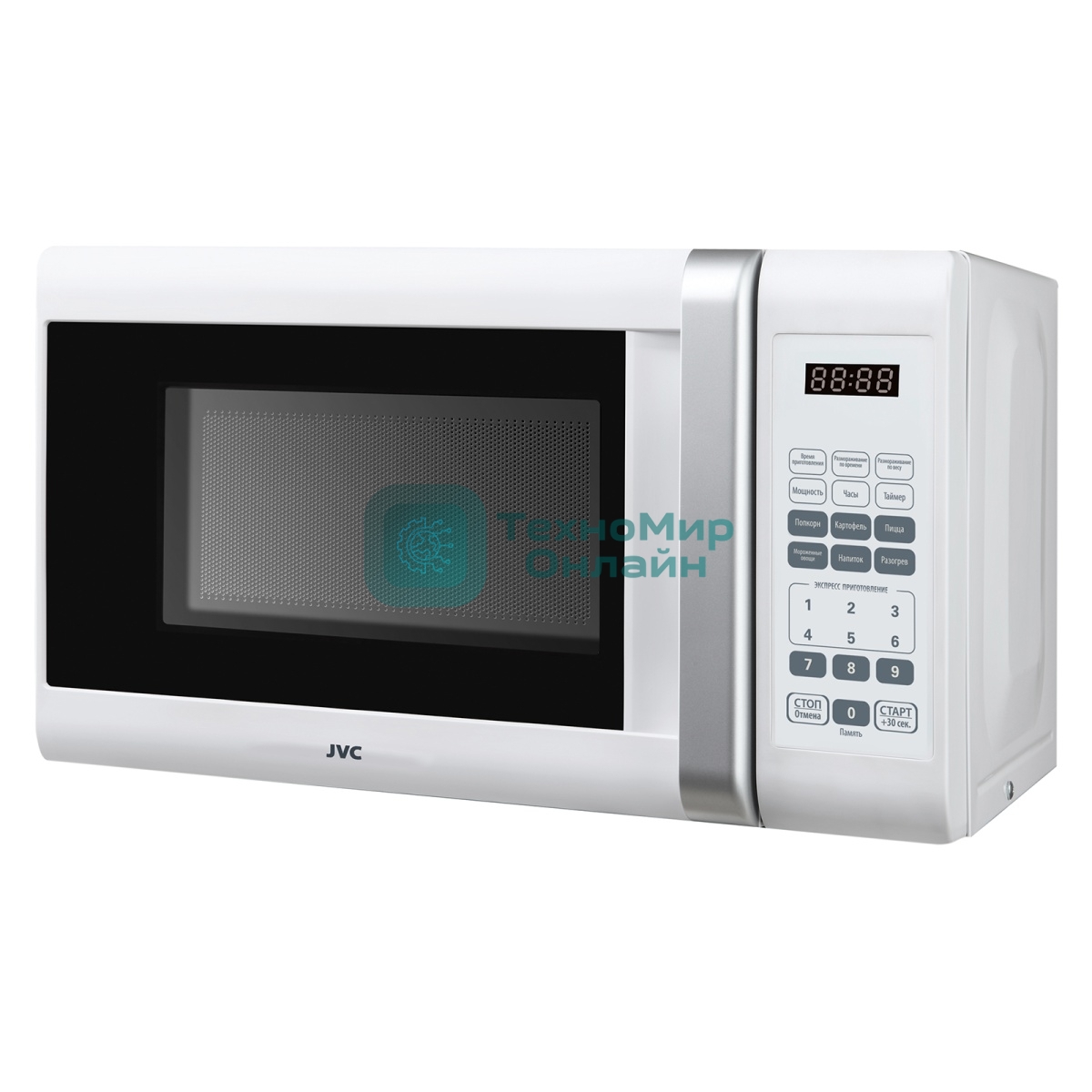 Микроволновая печь JVC JK-MW400S белый, 23 л, 800 Вт, переключатели - сенсор