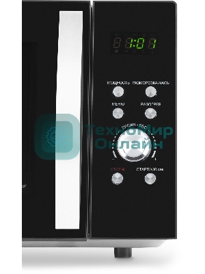 Микроволновая печь Hyundai HYM-D2078 черный/серебристый, 23 л, 800 Вт, переключатели - кнопки, поворотный механизм