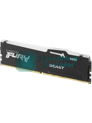 Оперативная память Kingston Fury Beast, DDR5, 32Gb (2x16 Gb), 6400 MHz, CL32, радиатор, RGB, черный