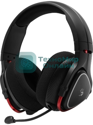 Гарнитура Bloody MR710 чёрный, беспроводная + проводная, Bluetooth, до 44 ч, подсветка
