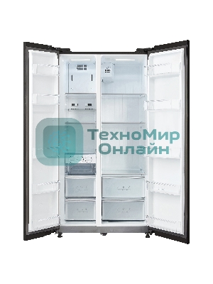 Холодильник Korting KNFS 91797 GN черный двухкамерный 335/175л морозилка сбоку, No Frost, Side by Side