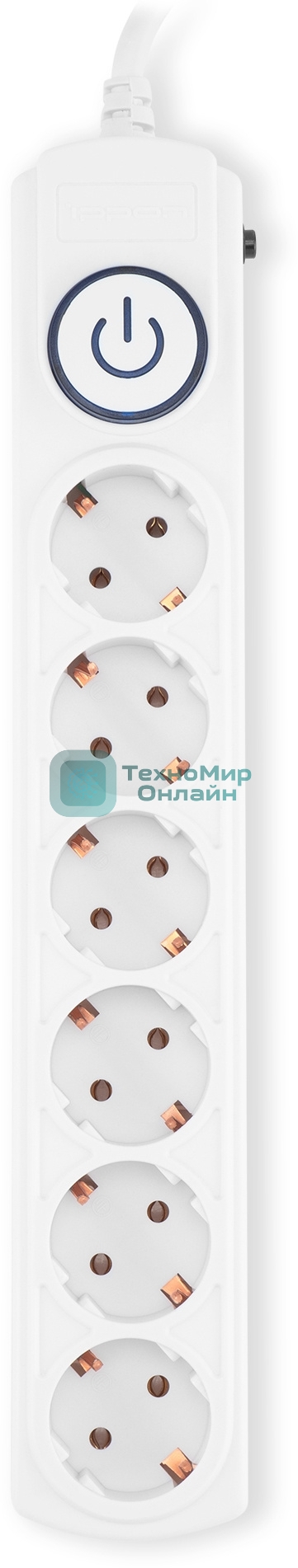 Сетевой фильтр Ippon BK-6-EU-5-10-W 5 м, 6 розеток, белый, коробка