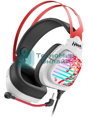 Гарнитура Bloody G560 Naraka белый/красный, проводная, подсветка