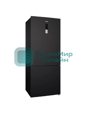 Холодильник Korting KNFC 72337 XN черный двухкамерный 324/108л морозилка снизу, No Frost